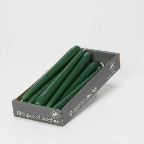 Forest Green Tapered Candle (pack of 12)