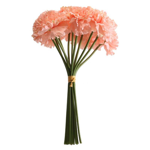 Natural Carnation Bush Peach (12 heads)