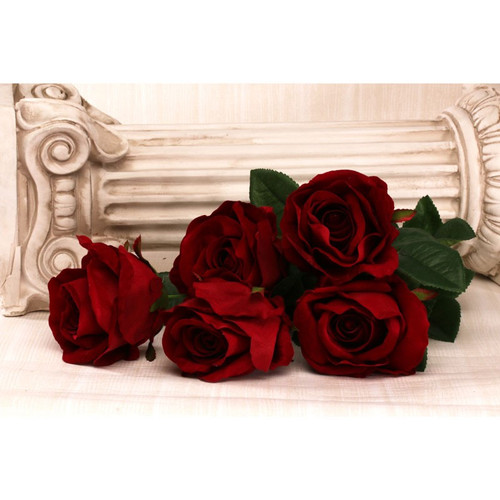 Large Velvet Rose Red (5 heads)