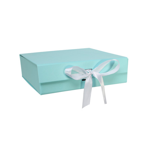 Baby Blue Keepsake Box with Ribbon (22x22x6.5cm)