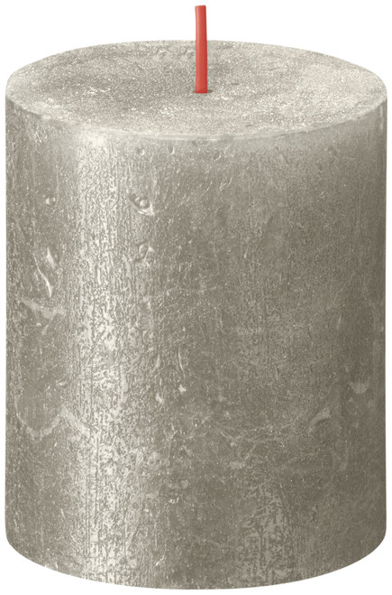 Bolsius Rustic Shimmer Metallic Candle 80 x 68 Champagne
