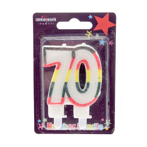 70 Double Age Candles Multicolour (pack of 6)