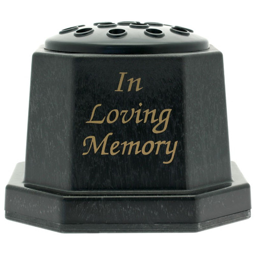 Black Memorial Vase (15cm H x 18.5cm W)