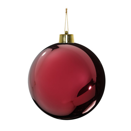 Burgundy Shiny Shatterproof 25cm Bauble