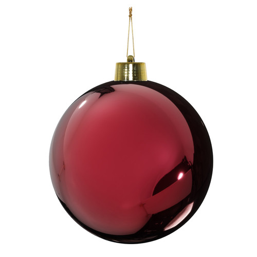 Burgundy Shiny Shatterproof 30cm Bauble