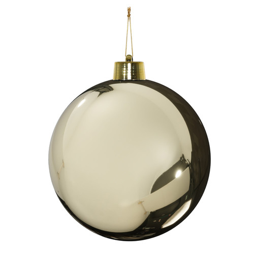 Champagne Shiny Shatterproof 30cm Bauble