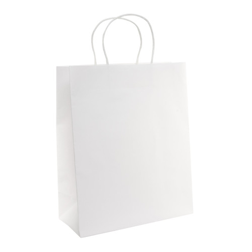 Kraft Paper Bag White (H32cm W26cm D12cm) - Pack of 10