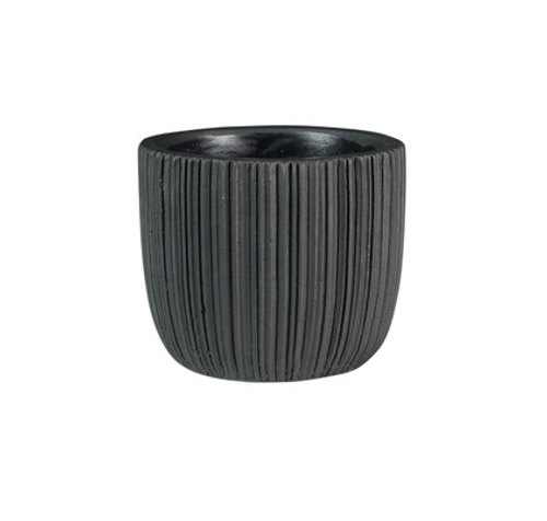 Vogue Black Linear Pot - H9cm x Dia10cm