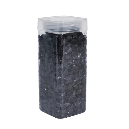 5-8mm Black Glass Pebbles in Jar 750g