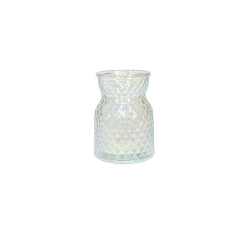 Meadow Flower Vase with Diamond Pattern - Irredescent - H10cm