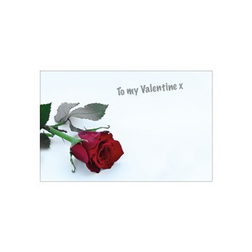 Small Card - To my Valentine x - Red Rose - Pk25