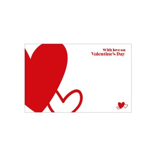 Small Card - With Love on Valentine's Day - Red Hearts - Pk25