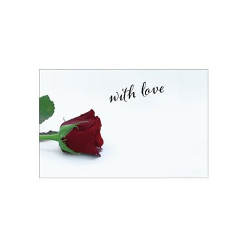 Small Card - With Love  - Red Rose -Pk25