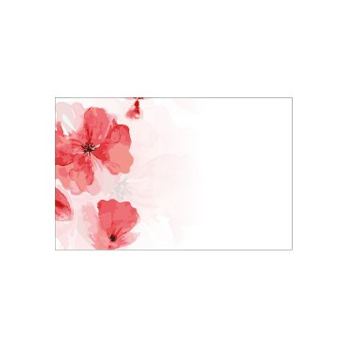 Small Card - Pink Watercolour Flowers - No Message - Pk25