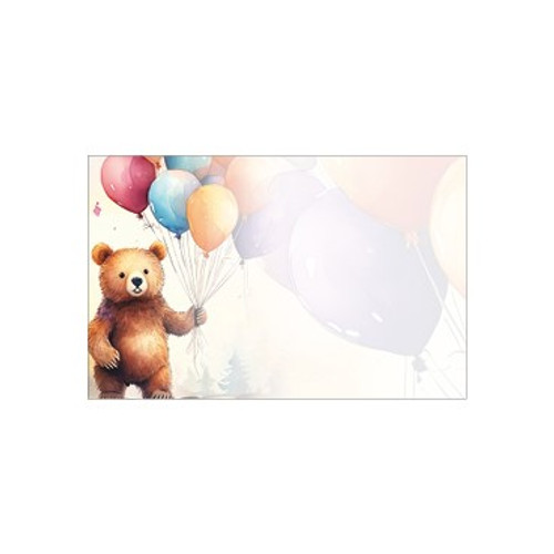 Small Card - No Message - Painted Bear with Balloons - PK25