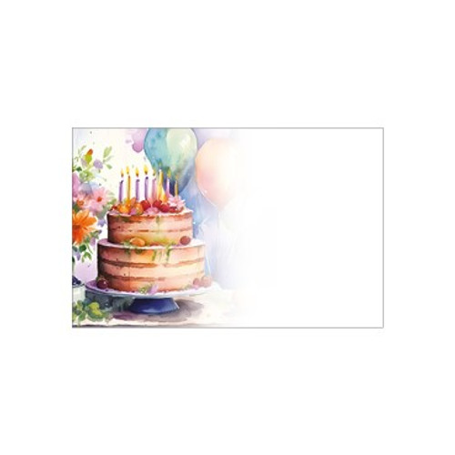 Small Card - No Message - Painted Birthday Cake - PK25