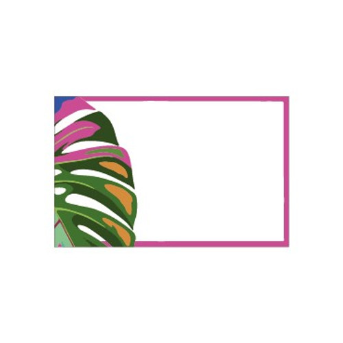 Small Card - No Message - Monstera Leaf/Pink Border Illustration - Pk25