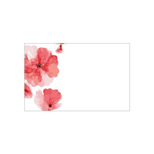 Small Card - No Message - Watercolour Pink Flower Petals - PK25