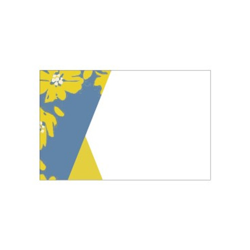 Small Card - No Message - Yellow & Blue Flower Illustration - PK25