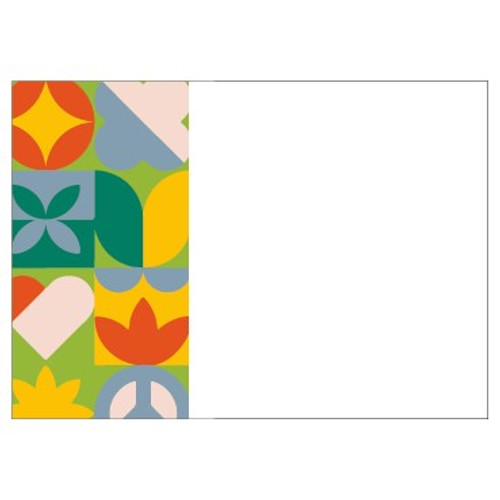 Large Card - No Message - Floral Graphics  -PK6