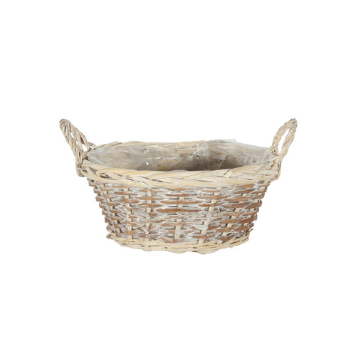 Round Two Tone Basket with handles