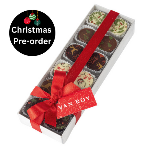 Van Roy Assorted Christmas Decorated Chocolates 12 piece