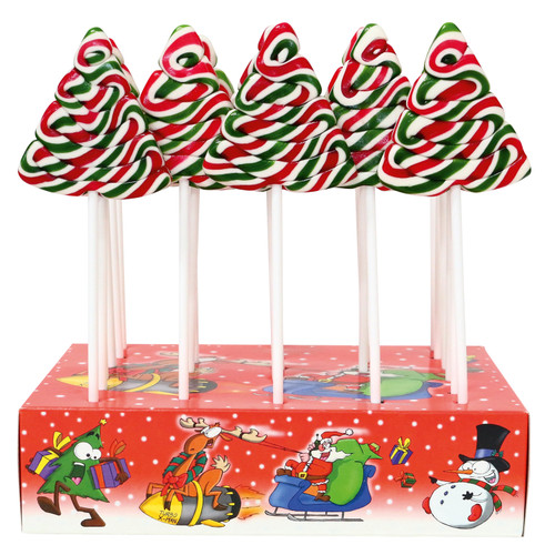 Red, Green and White Striped Candy Cane Trees with display