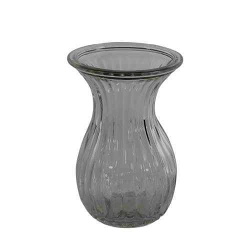 Harper Fluted Flare Top Vase - H14cm - Grey