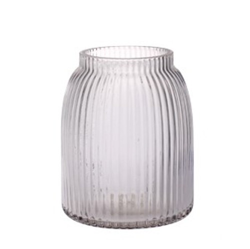 Scarlett Fluted Vase - Clear (13.5 x H16.5cm)