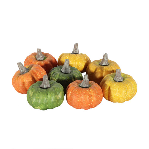 Bag of 8cm Pumpkins - Assorted Colours - x 8 Bag of 8cm Pumpkins - Assorted Colours - x 8
