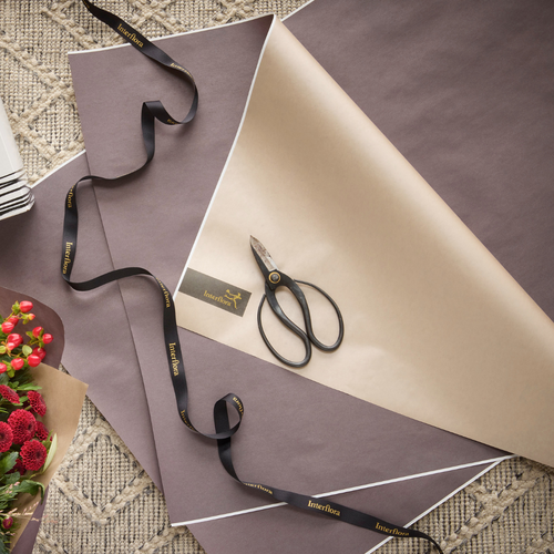 Interflora Branded Champagne and Coffee Double Sided Kraft - pre cut sheets