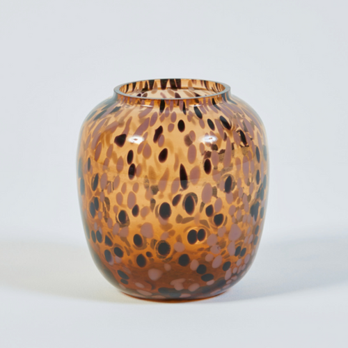 Flecked Plum and Black Glass Vase