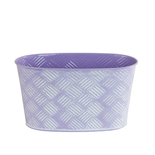 Purple Cross Hatch Oval Tin