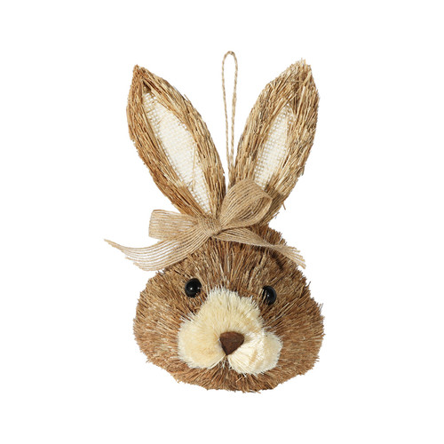 Rabbit Head - Natural  Bow Hanging Decoration