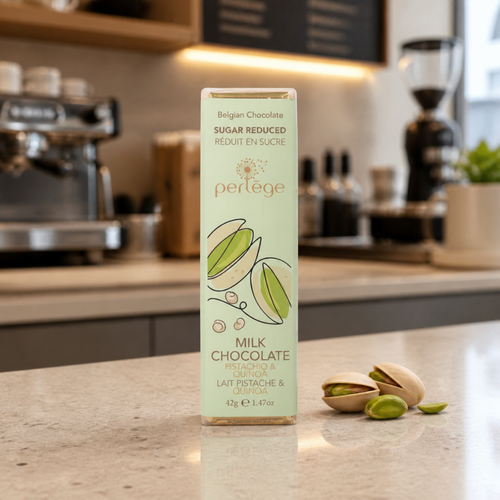 Perlege Milk Chocolate Bar with Pistachio & Quinoa