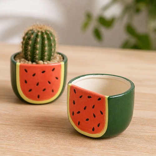 Watermelon Ceramic for 6cm Succulent
