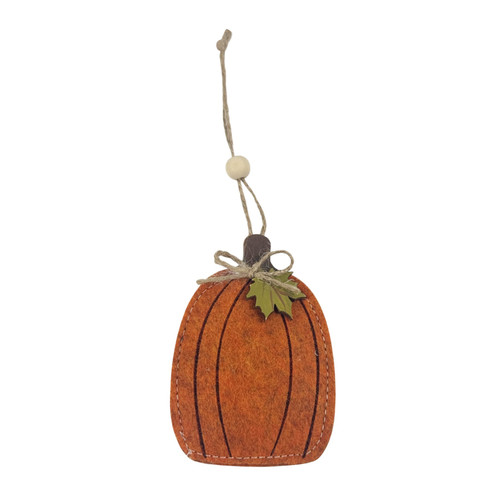 Felt Pumpkin Hanging Decoration - H10cm
