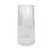 Tall Ribbed Graduated Glass Vase - Clear - H32cm