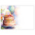 Large Card - No Message - Painted Birthday Cake - PK6