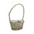 Oval Split  Willow Basket on Willow Frame  with Handle and Liner - Grey Wash - D