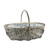 Oval Split Willow Basket Handle and Liner Grey 42x35x14cm