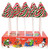 Red, Green and White Striped Candy Cane Trees with display