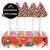 Red, Green and White Striped Candy Cane Trees with display