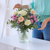 Clear Glass Vase with Ribbed Pattern