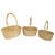 Set of 3 bleached wood oval baskets