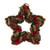 47cm Xmas Star Wreath with Red Flowers & Apples