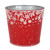 Metal Planter - Red with Snowflake Design Dia16 x H15.5cm