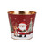 Metal Planter - Santa & Rudolph Design Dia11 x H10.4cm