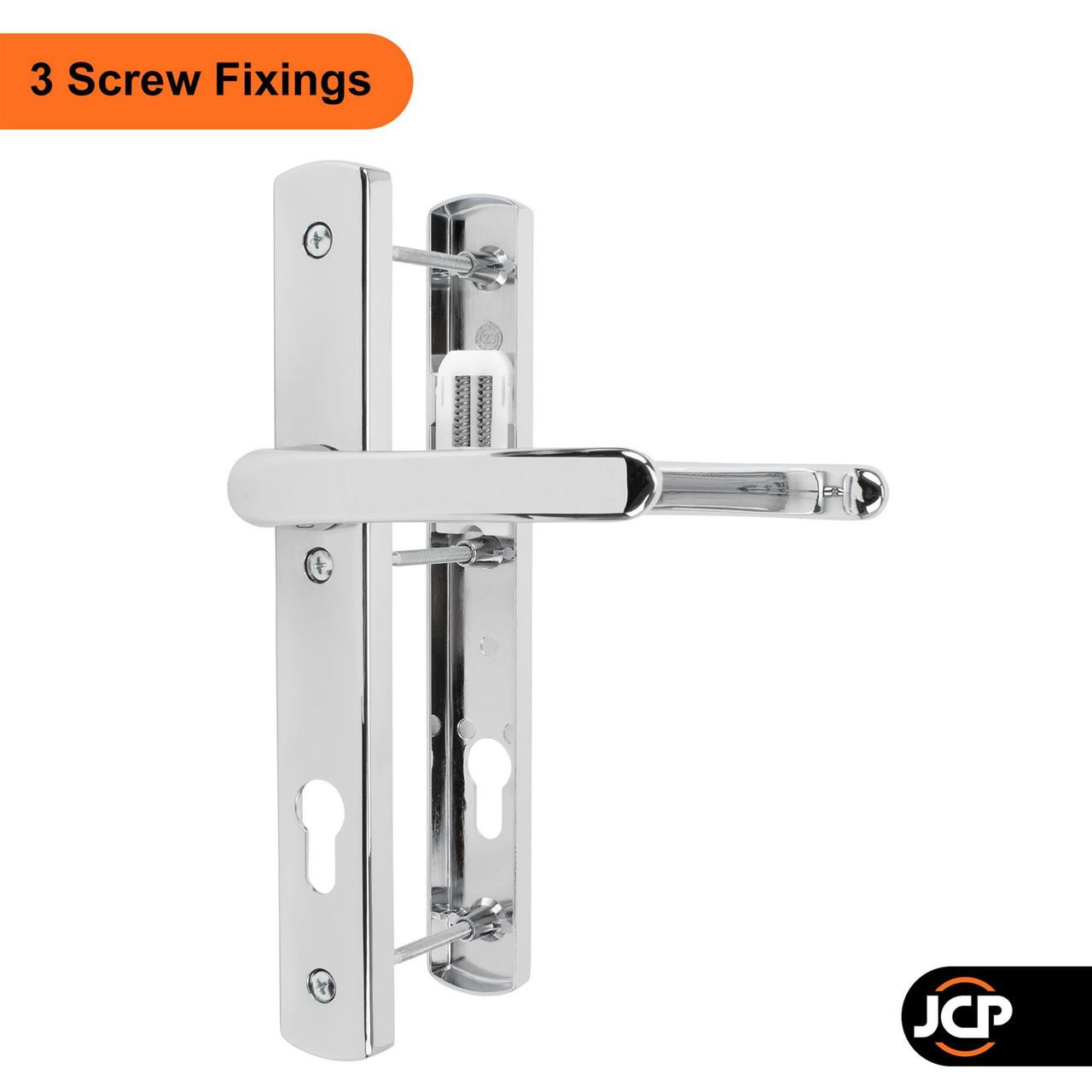 TSS UPVC Door Handle 92mm PZ 215mm Fixings 3 Screw Fixings - JCP