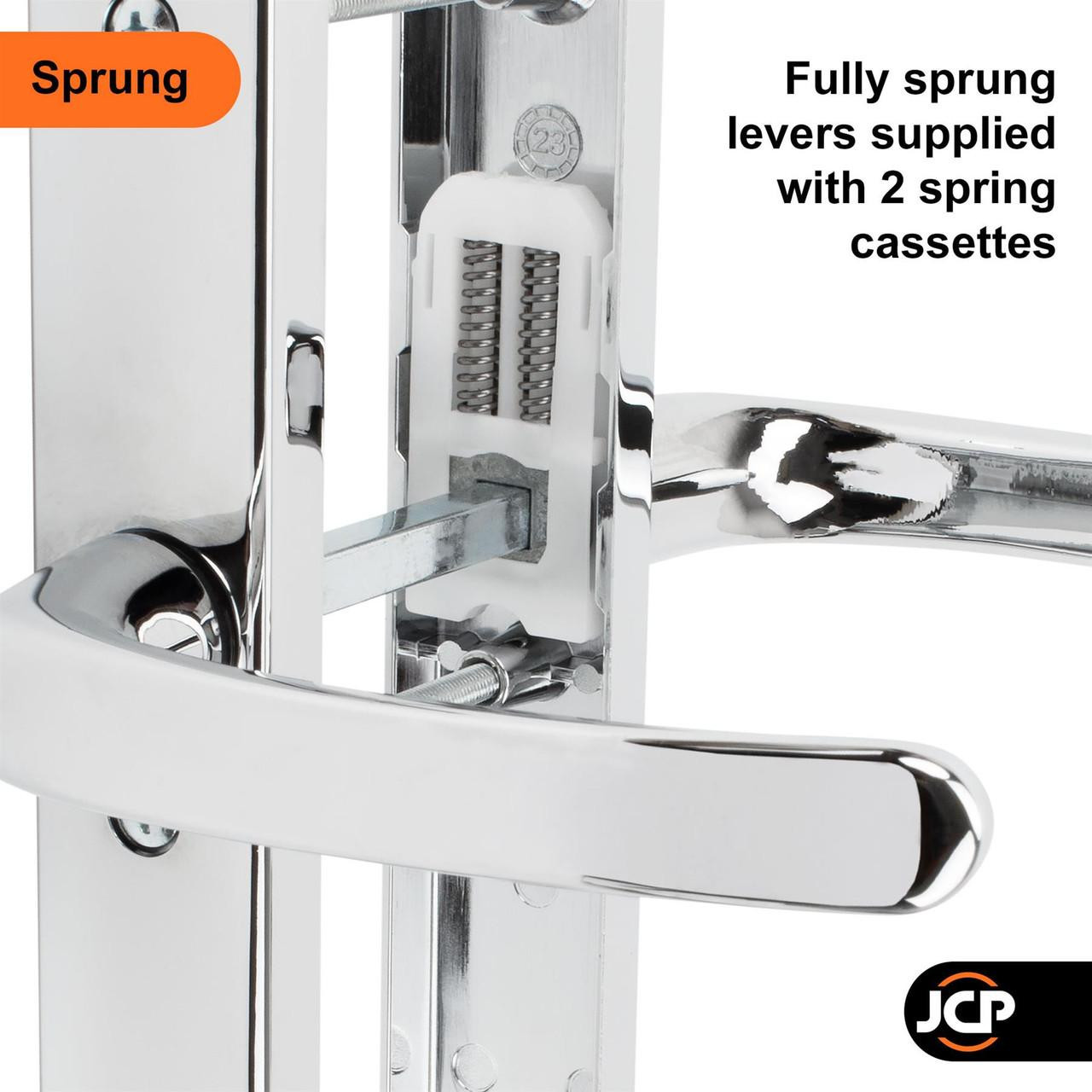 TSS UPVC Door Handle 92mm PZ 215mm Fixings 3 Screw Fixings - JCP